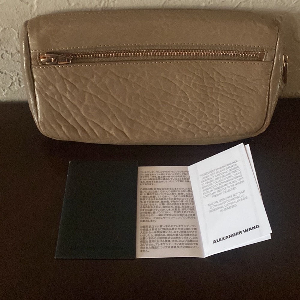 Alexander Wang Latte Grey Dove Beige Large Continental Zip Wallet
